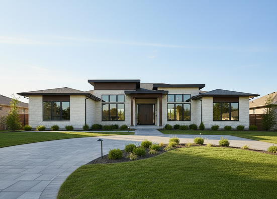 Modern home with a landscaped garden