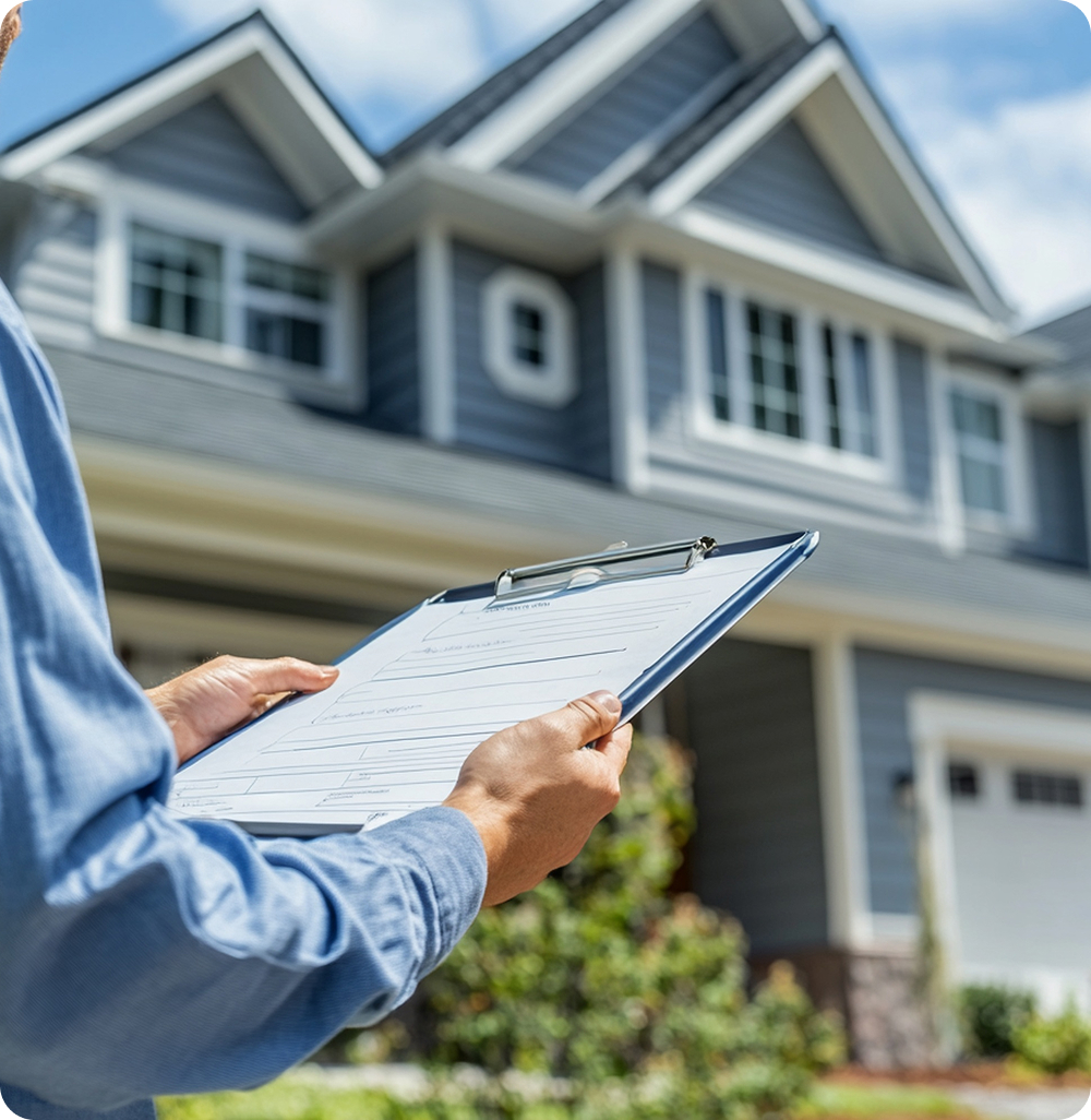 Prospective tenants inspecting a rental property