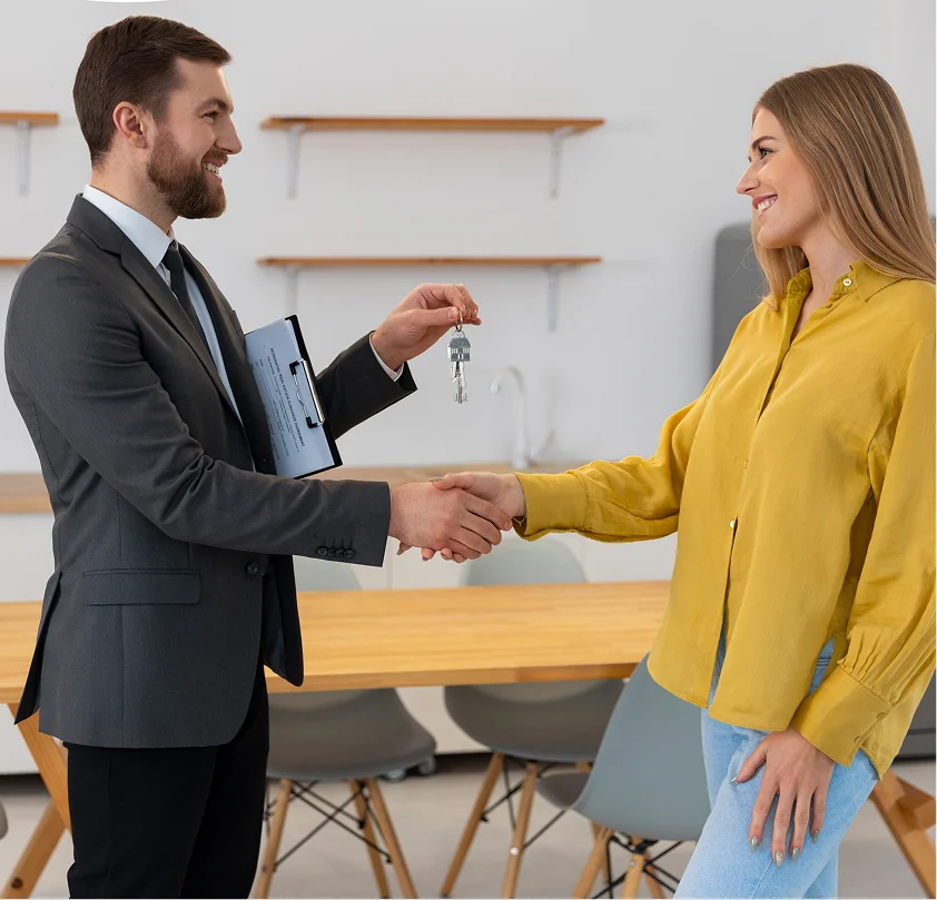 Couple meeting with a property consultant at home