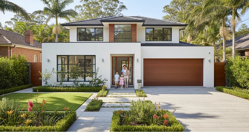 Modern New South Wales family home with landscaped front garden