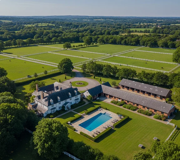 Aerial view of an acreage property